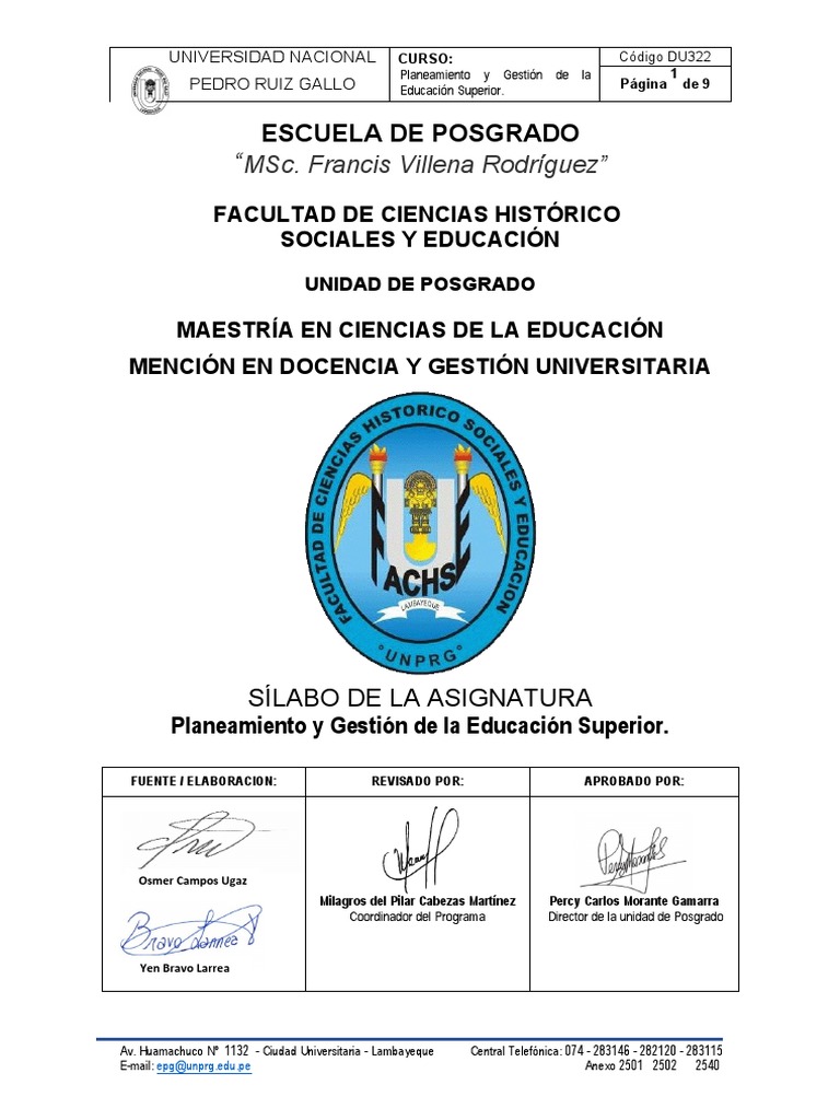 Sílabo | PDF | Planificación | Aprendizaje