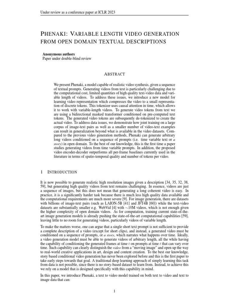 Henaki Ariable Length Video Generation From Open Domain Textual