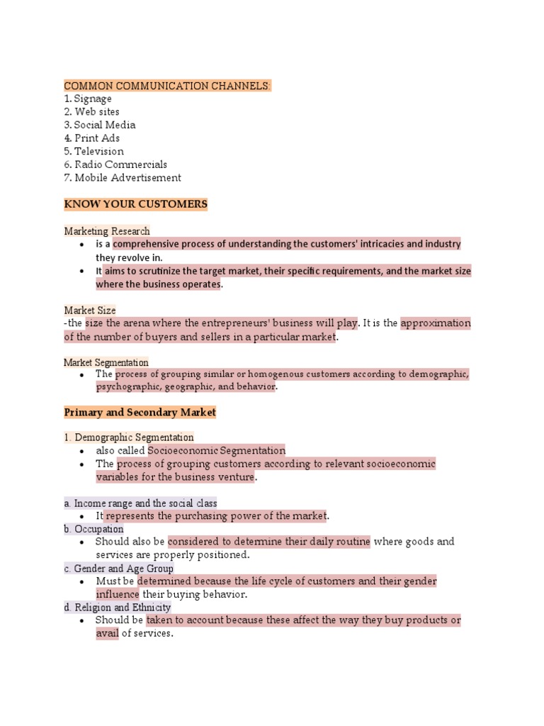 Common Communication Channels | PDF | Market Segmentation | Behavior