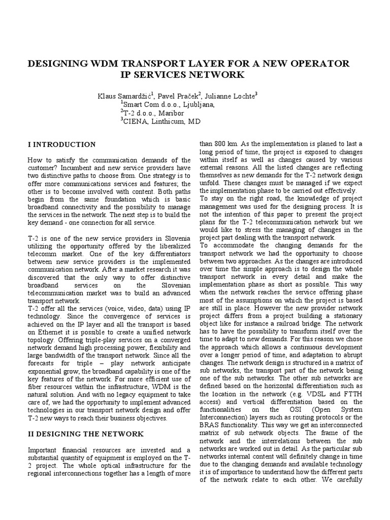 TM-2 34 | PDF | Wavelength Division Multiplexing | Computer Network