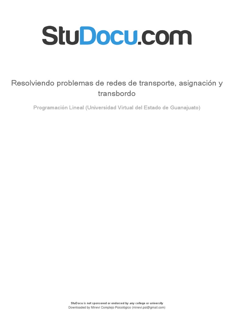 Resolviendo Problemas de Redes de Transporte Asignacion y Transbordo | PDF
