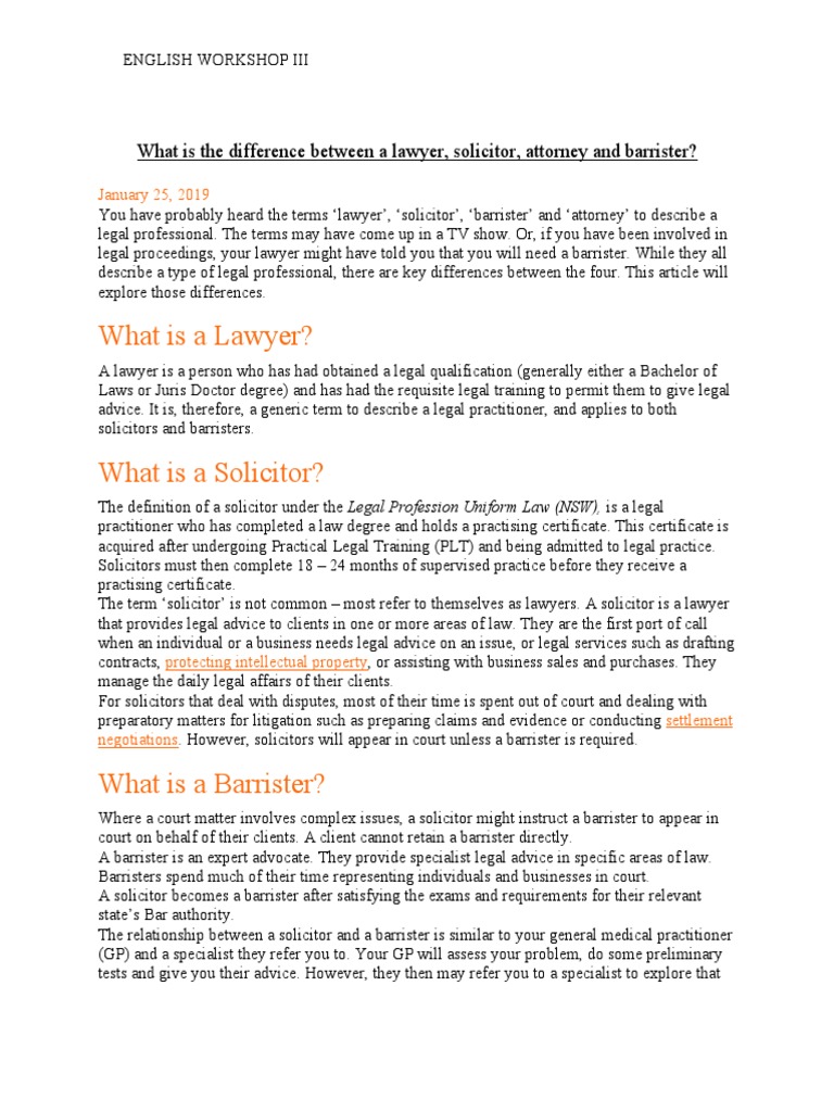 What Is The Difference Between A Lawyer PDF Barrister Lawyer