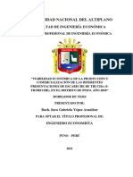 Universidad Nacional Del Altiplano: Facultad de Ingeniería Económica