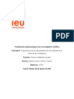 Actividad 4. Propuesta Por Escrito Del Planteamiento Del Problema de Un Protocolo de Investigación