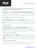 Phrasal Verbs With Put Exercise