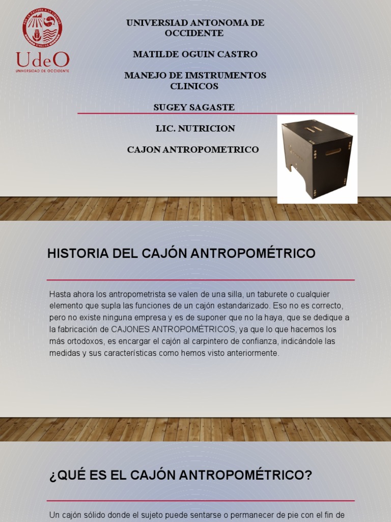 Cajón Antropométrico PDF Medición Antropometría