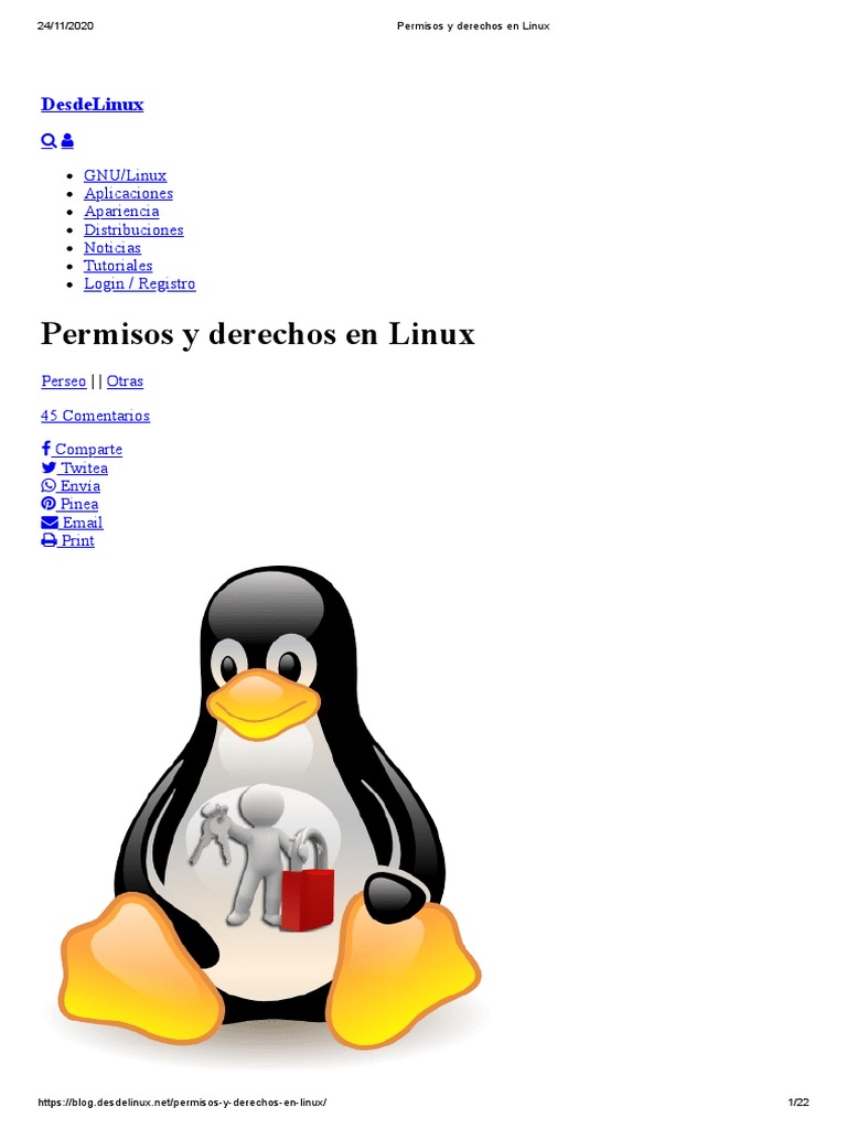 Permisos y derechos en Linux | PDF | Archivo de computadora | Microsoft ...