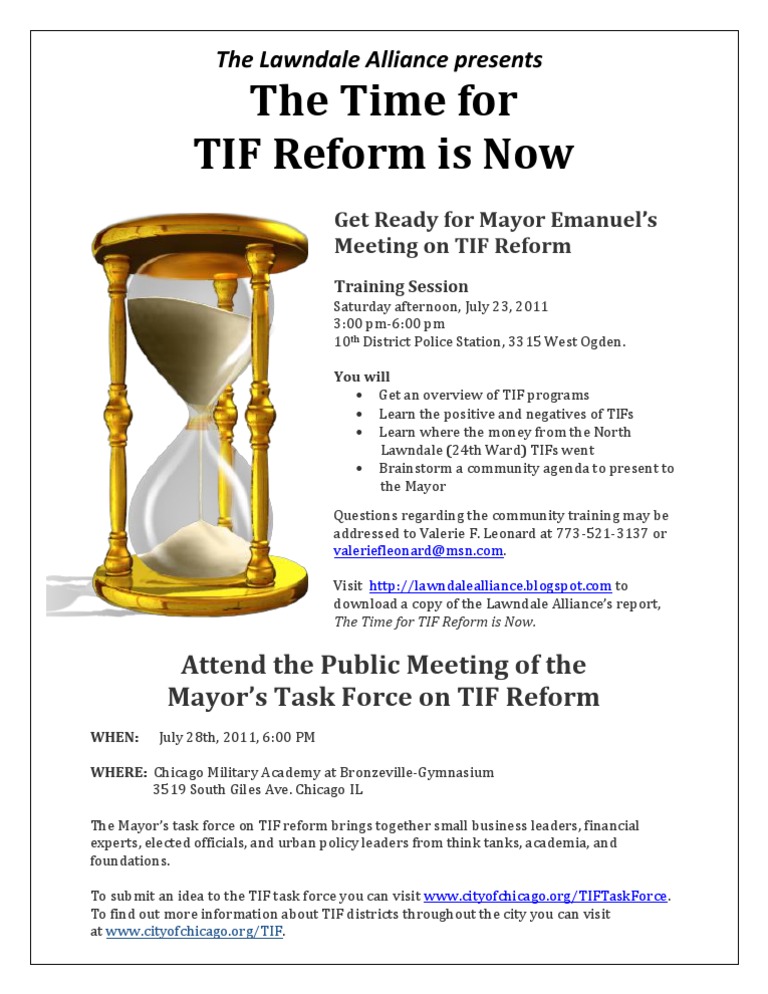 TIF Reform Training Session Details | PDF