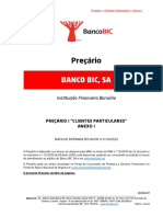 Banco Bic Preçario