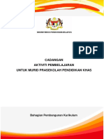 Cadangan Aktiviti Pembelajaran Untuk Murid Prasekolah Pendidikan