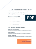 Plantilla para calcular 8 tipos de presupuesto