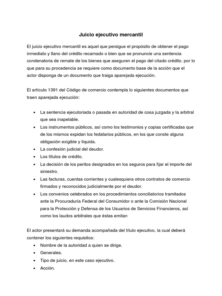 Procedimiento del juicio ejecutivo mercantil: una guía paso a paso