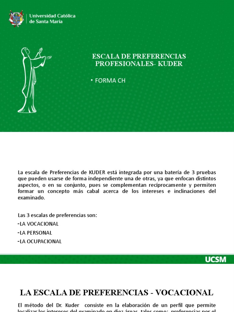 Test Kuder - Orientacion Vocacional | PDF