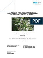 Etude de La Relation Entre Biodiversité Fonctionnelle Et Biodiversité Planifiée Entre Deux Systèmes Vergers Au Québec