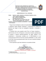 Memorandum 0004-2022 Plan Actividades Academico - Administrativo Idi + Postgrado