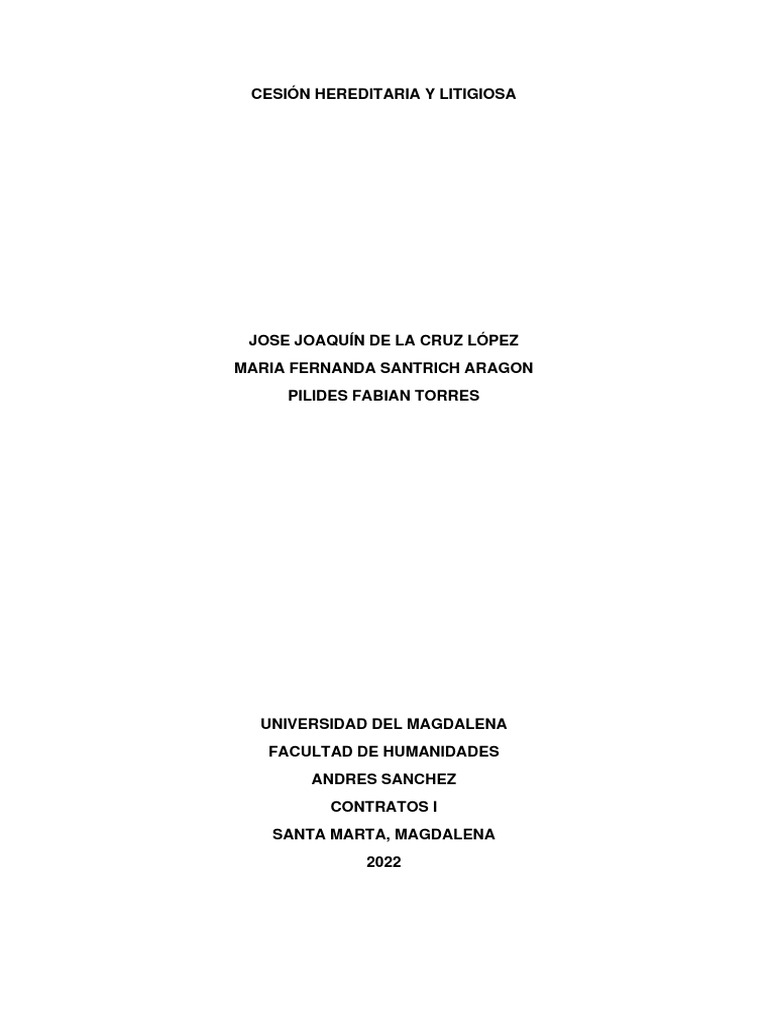 Cesión de Derechos Trabajo PDF Asignación (Ley) Herencia