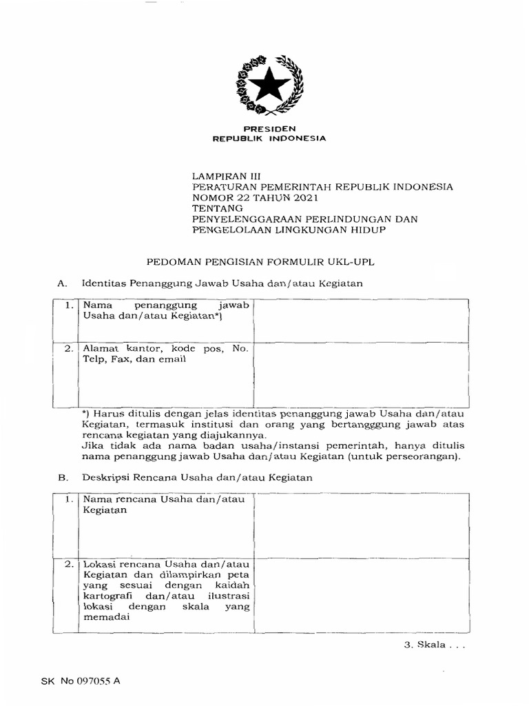 Pedoman Pengisian Formulir Ukl Upl Pdf