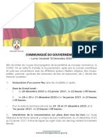 COMMUNIQUÉ DU GOUVERNEMENT - Lomé, Vendredi 18 Décembre 2020 - 1