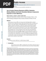 Use of Surface Plasmon Resonance (SPR) To Determine