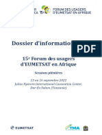 15e Forum Des Usagers d'EUMETSAT en Afrique - Dossier D'information N°1