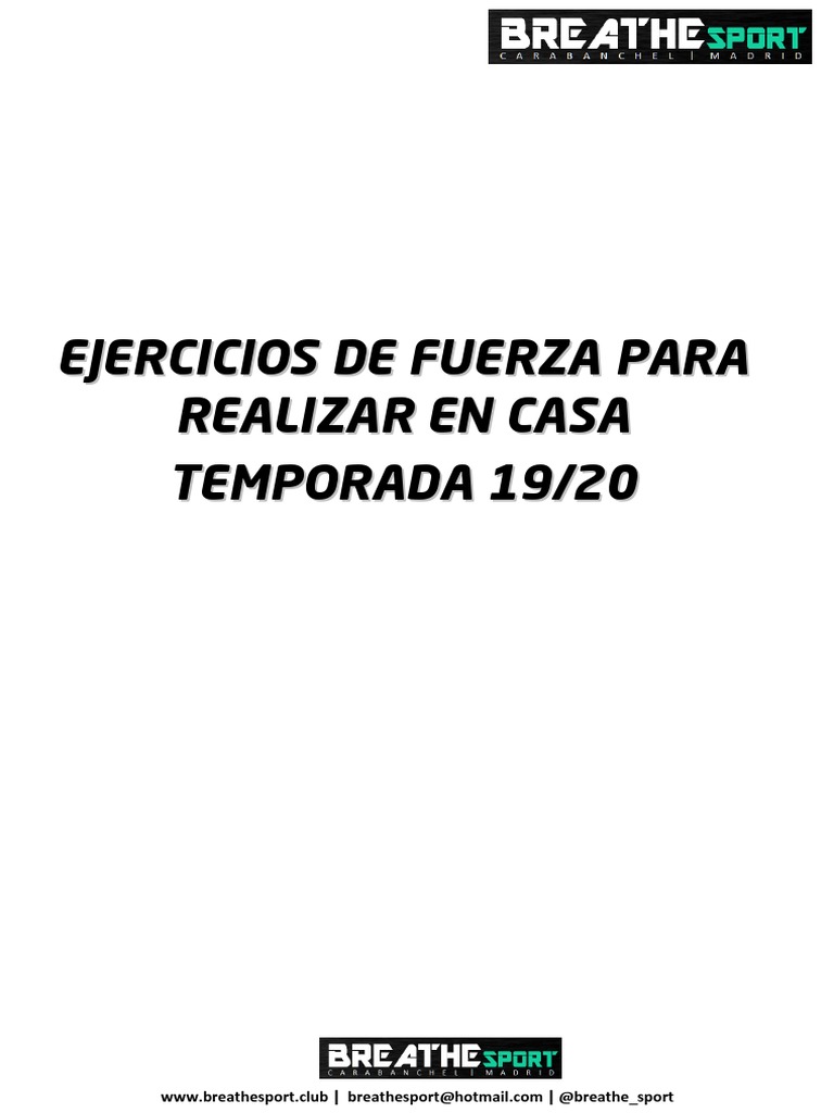 Rutina de Fuerza en Casa: 8 Sesiones | PDF | Entrenamiento con pesas ...