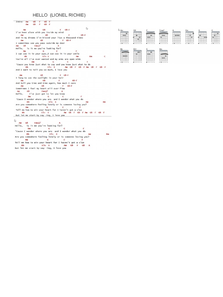 Lionel Richie Hello Printable Lionel Richie Hello