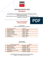 MESTRADO Lista de Aprovados Primeira Etapa e Data Entrevista COMPLETA