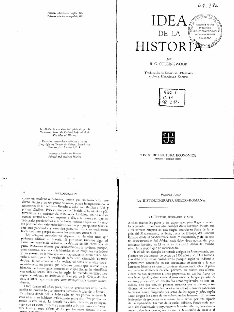 Collingwood Idea de La Historia PDF