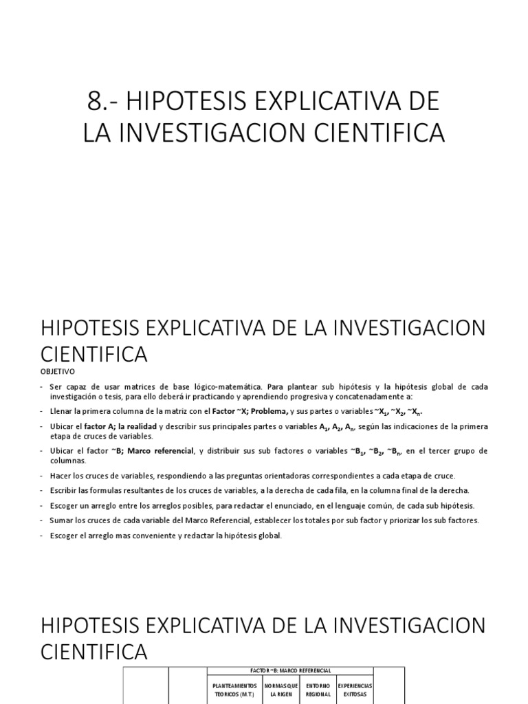 Hipótesis Explicativa en Investigación Científica | PDF | Hipótesis ...