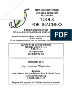 Tools For Teachers: Tennessee Conference Christian Educators Fellowship