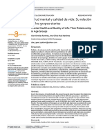 Salud Mental y Calidad de Vida. Su Relación en Los Grupos Etarios