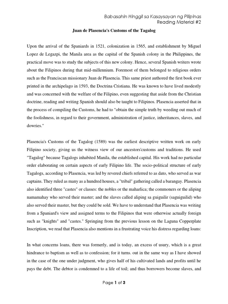 Juan de Plasencia PDF Idolatry Tagalog Language