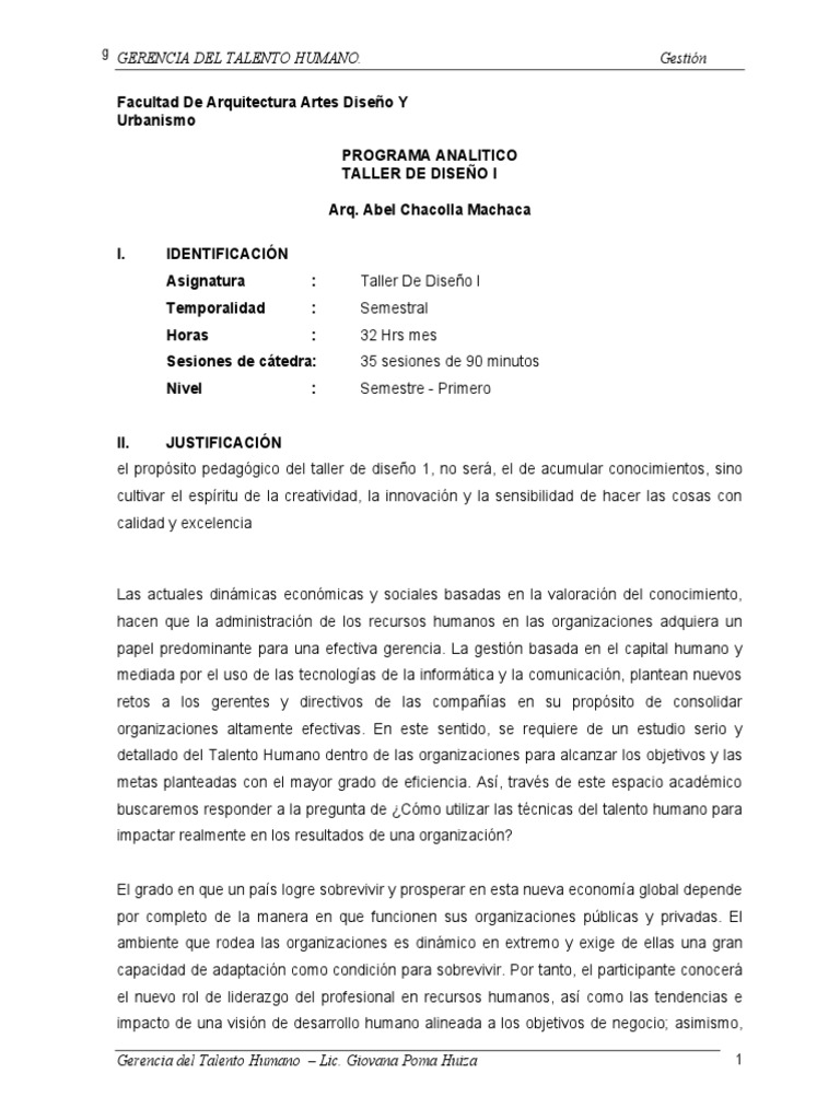 Programa Gestion de Talento Humano-1 | PDF | Plan de estudios | Método ...