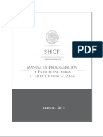 SHCP ManualProgramacionPresupuesto2016yAnexos