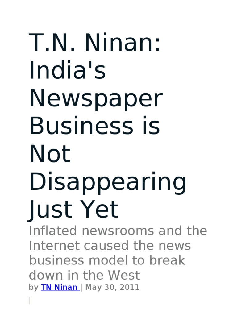 India's Newspaper Resilience | PDF | The New York Times | Newspapers