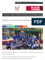 Softbol - El Club San Martín Participa de Distintos Torneos - Plan B Noticias