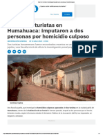 Muerte de Turistas en Humahuaca - Imputaron A Dos Personas Por Homicidio Culposo