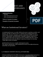 CORPORATE GOVERNANCE AND INSTITUTIONAL INVESTORS