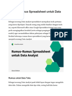 Spreadsheet For Data Analyst