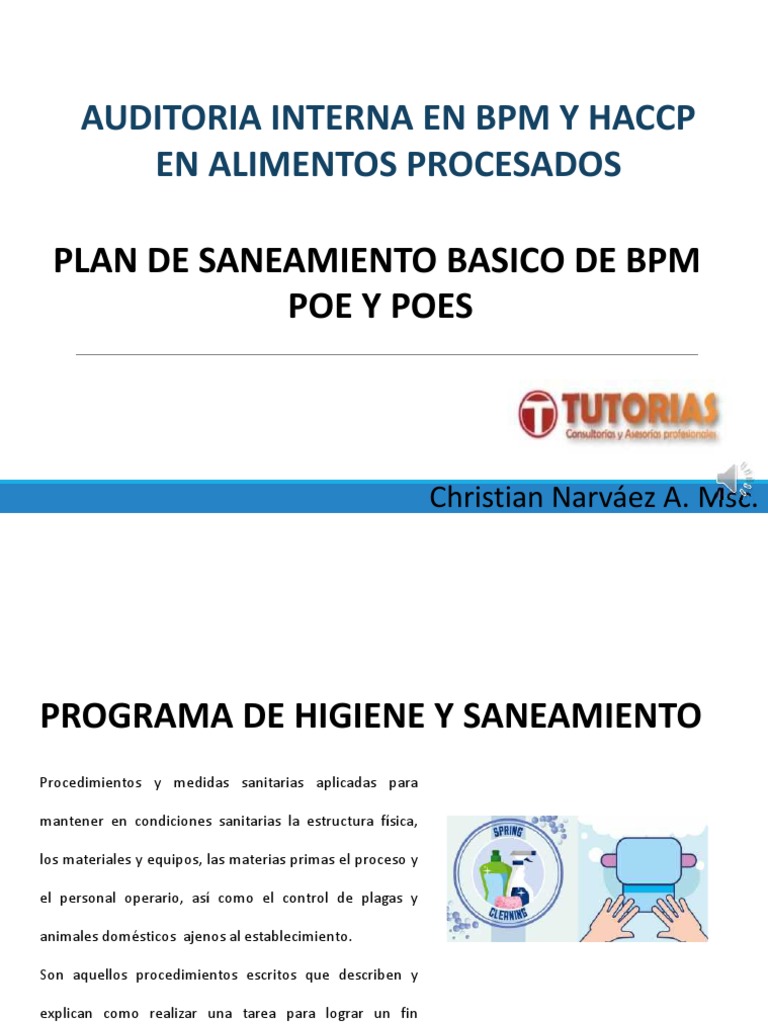 Plan de Saneamiento Basico de BPM - POE Y POES | PDF | Agua | Saneamiento