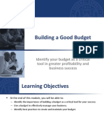 Building Good Budget