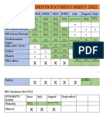 Private Students Payment Sheet 2022