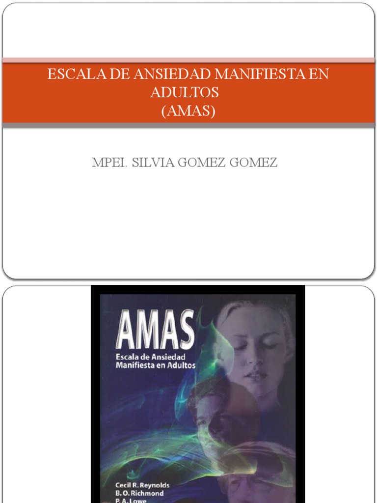 Escala AMAS de Ansiedad en Adultos | PDF | Ansiedad | Ciencia cognitiva