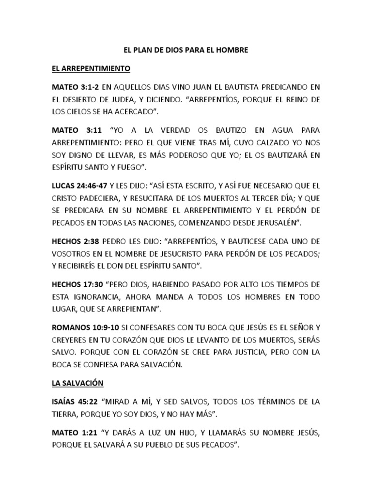 El Plan de Dios para El Hombre | PDF | Jesús | Evangelio de Mateo