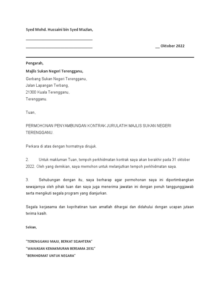 Surat Sambung Kontrak Kerja Adam Murray vrogue.co