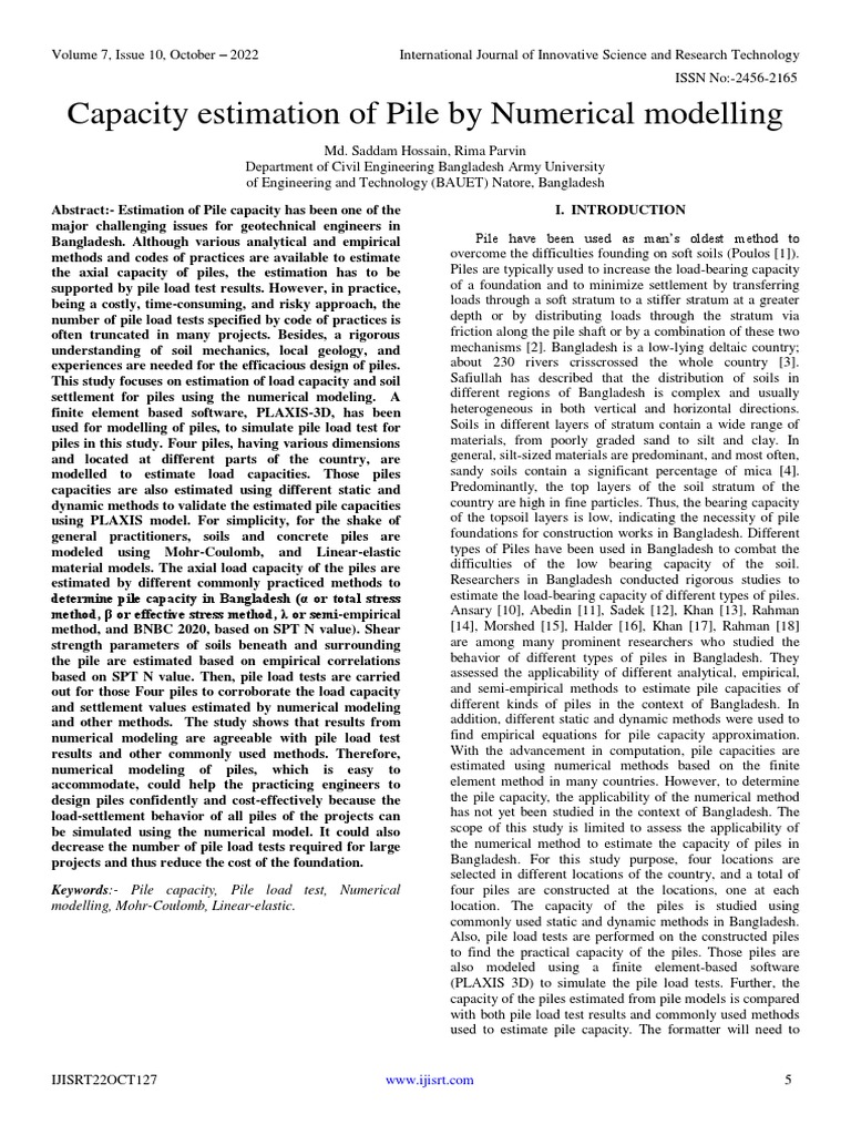 Numerical Modeling for Pile Capacity Estimation | PDF | Deep Foundation ...