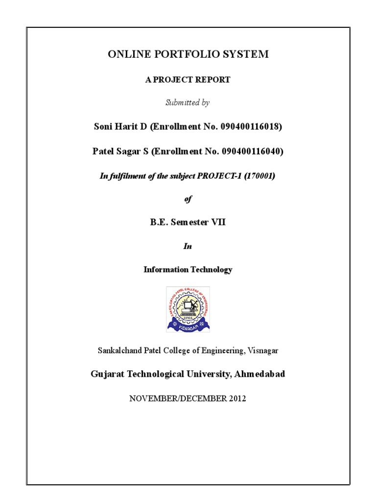 Online Portfolio System Project Report | PDF | My Sql | Php