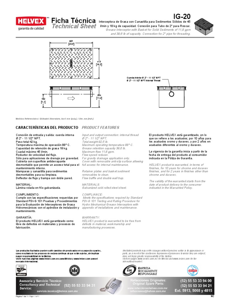 Especificacion IG 20 | PDF