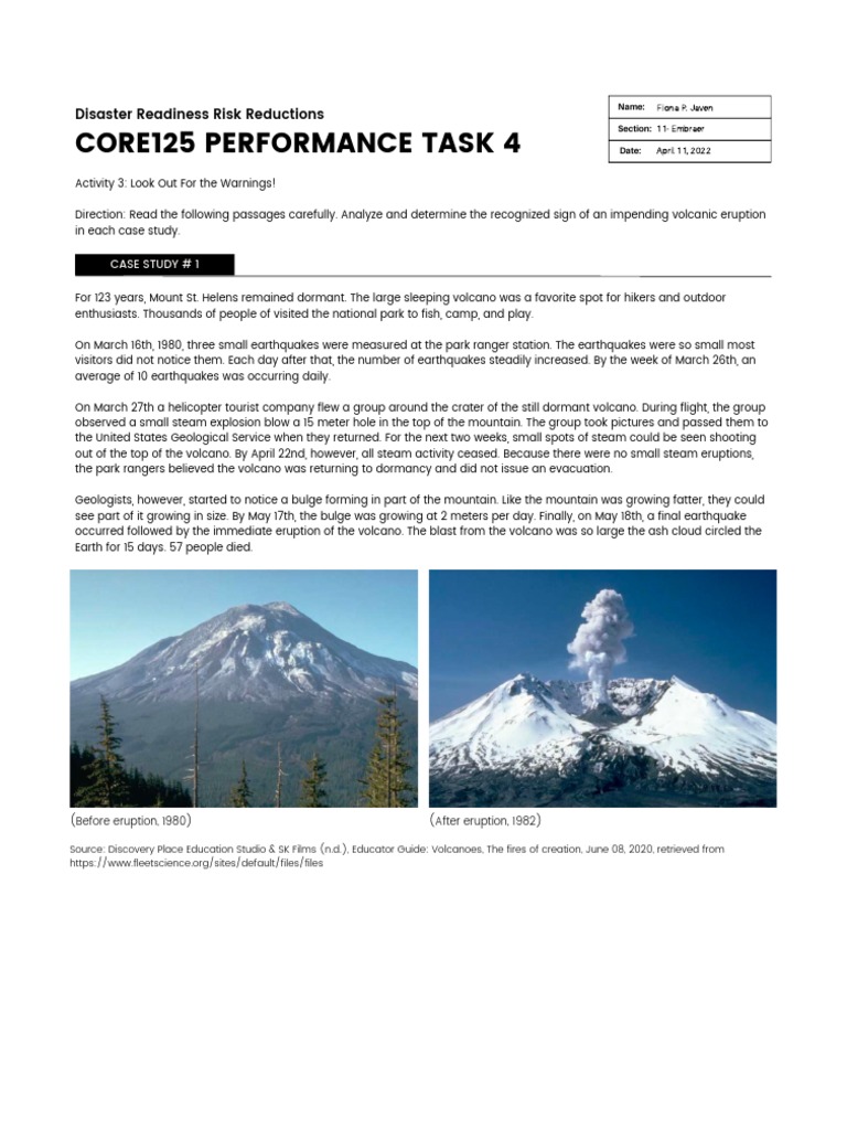 Volcanic Eruption Warning Signs | PDF | Volcano | Types Of Volcanic ...