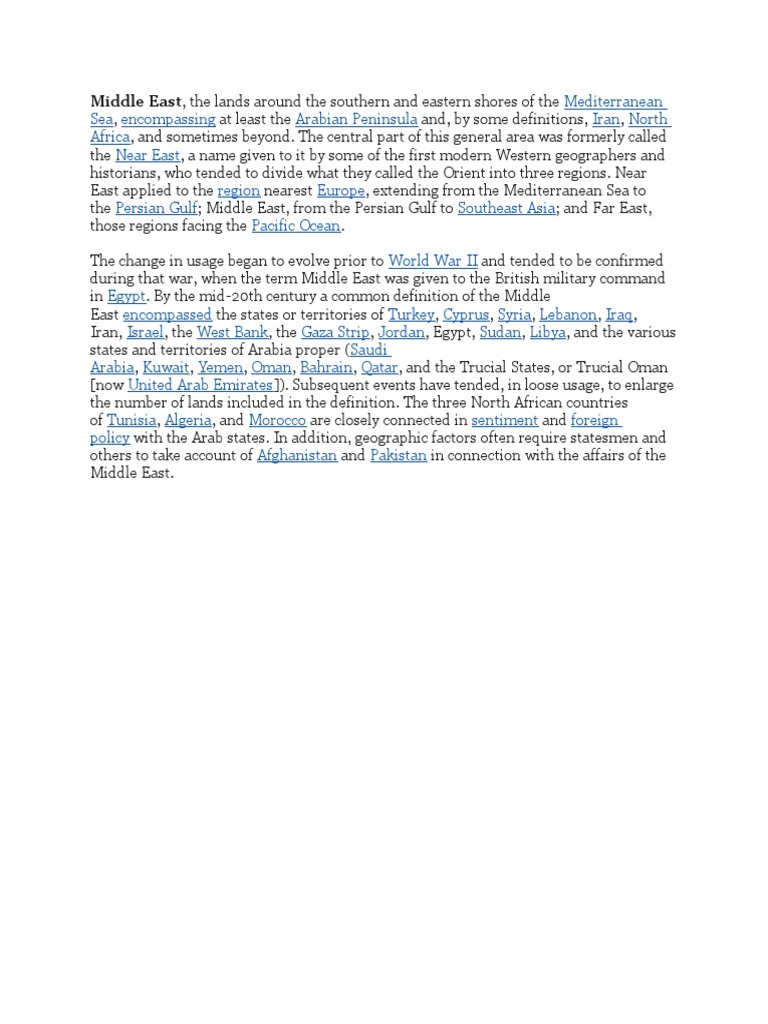 Middle East | PDF